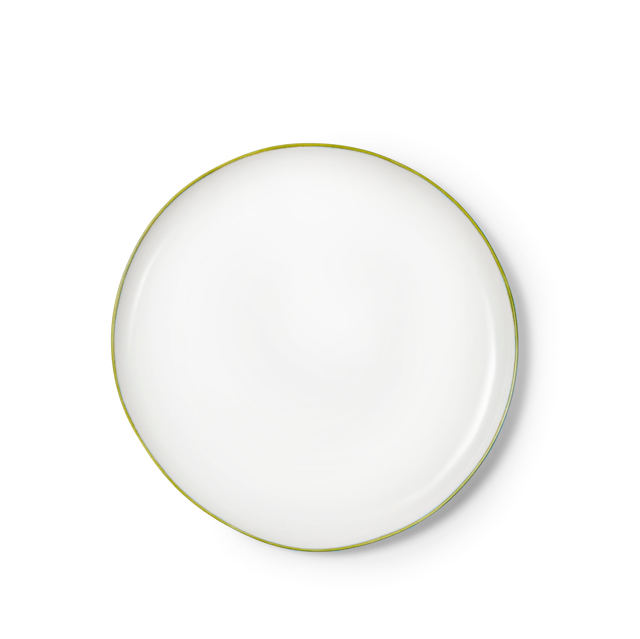 Made to order - Summerill & Bishop Handmade 31cm Porcelain Dinner Plate with Green Rim