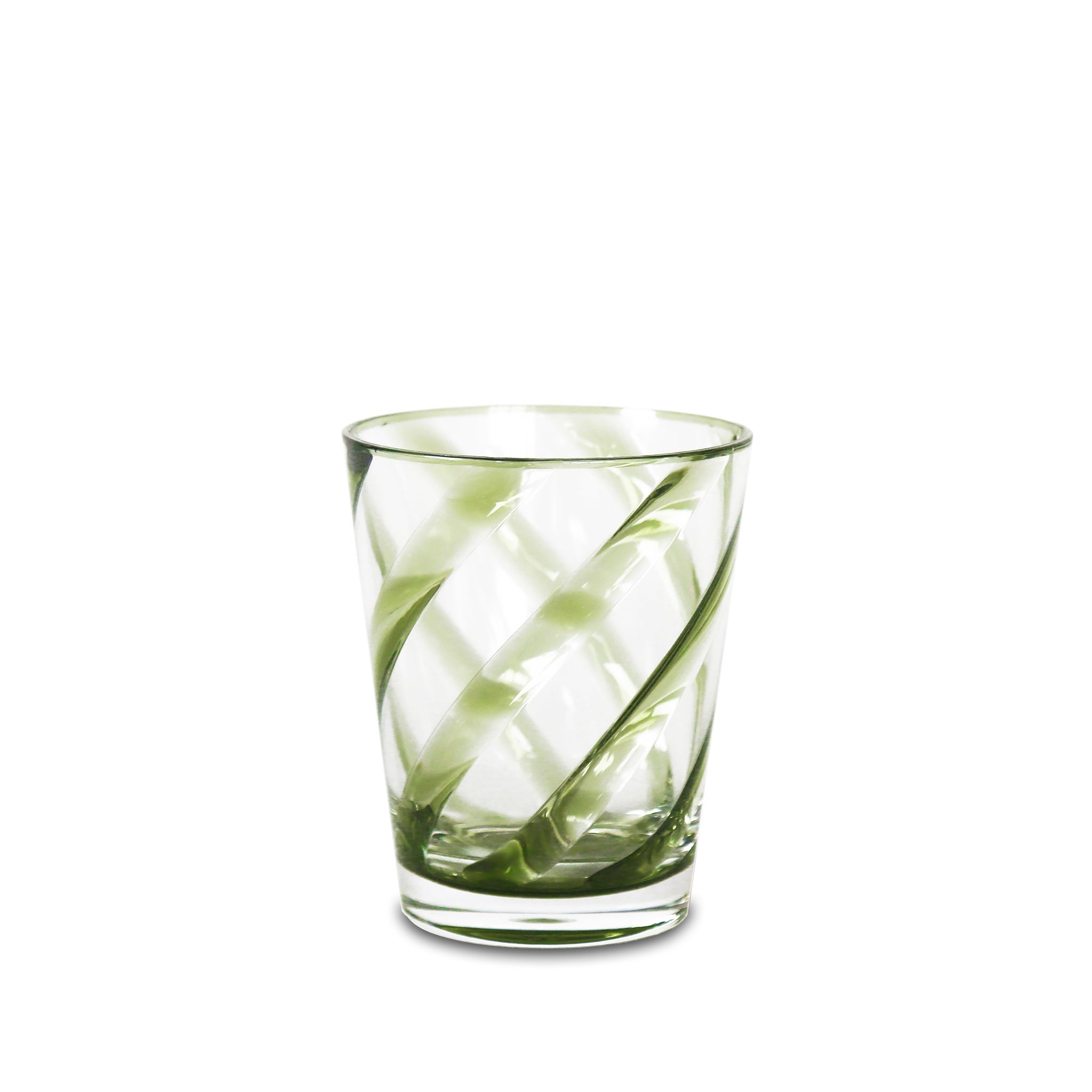 Recyclable Plastic Tumbler in Green with Clear Spiral