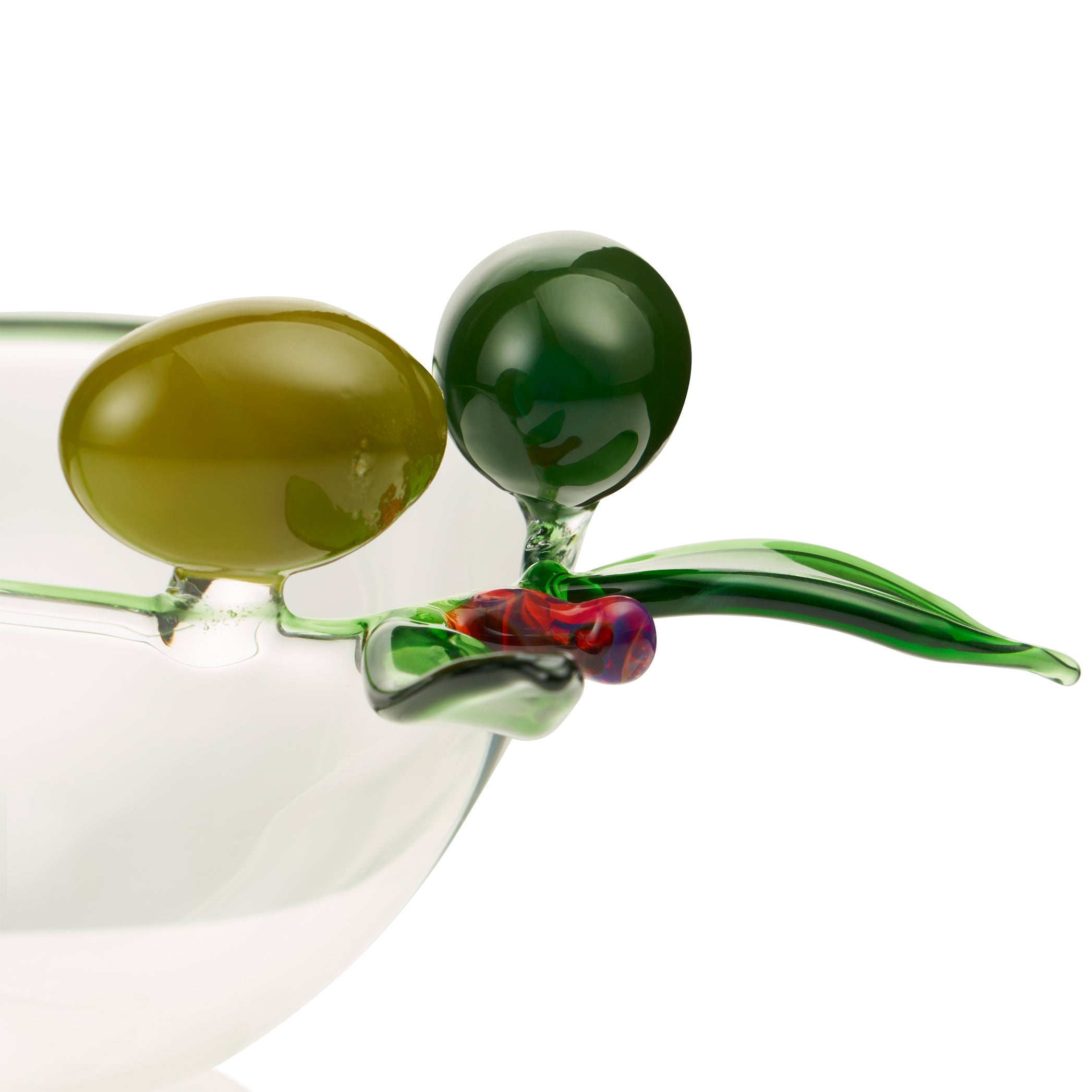 Handblown Glass Olive Bowl, 18cm