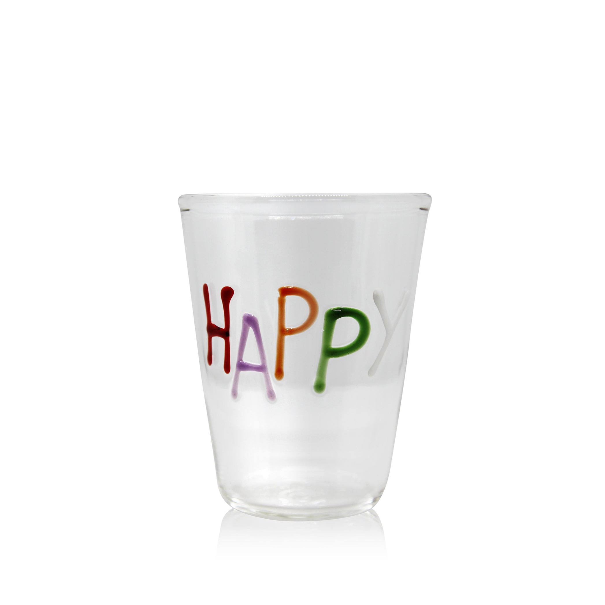 Handblown Glass Happy Tumbler