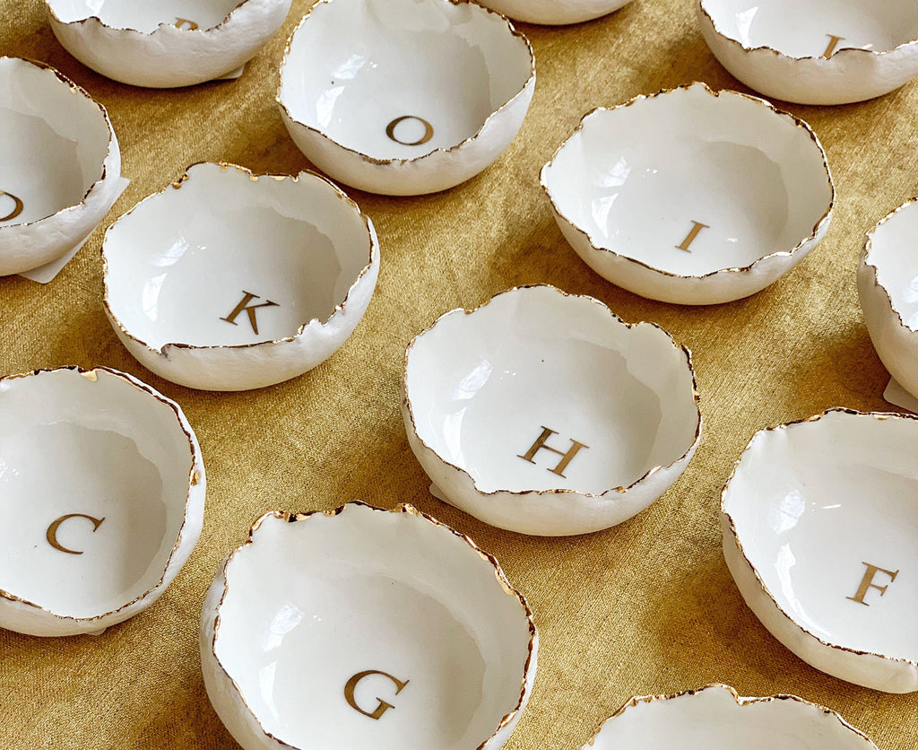 HB Jagged Bowl with Gold Egg, 7cm - ASSORTED