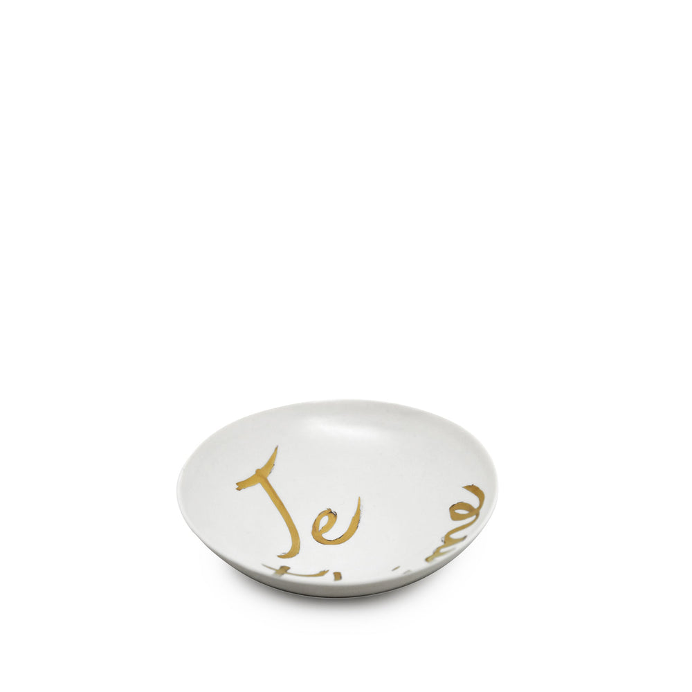 Je T'aime Porcelain Bowl in Matte Gold
