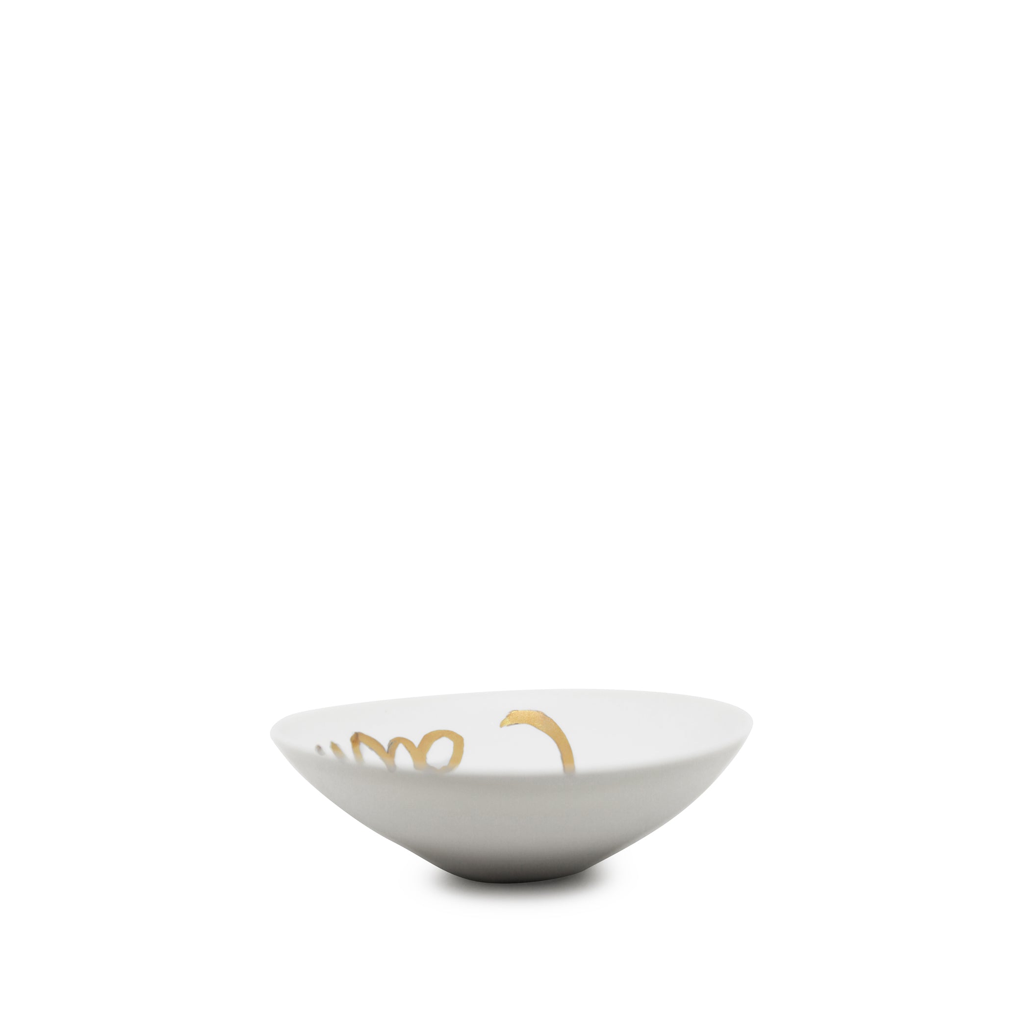 Je T'aime Porcelain Bowl in Matte Gold