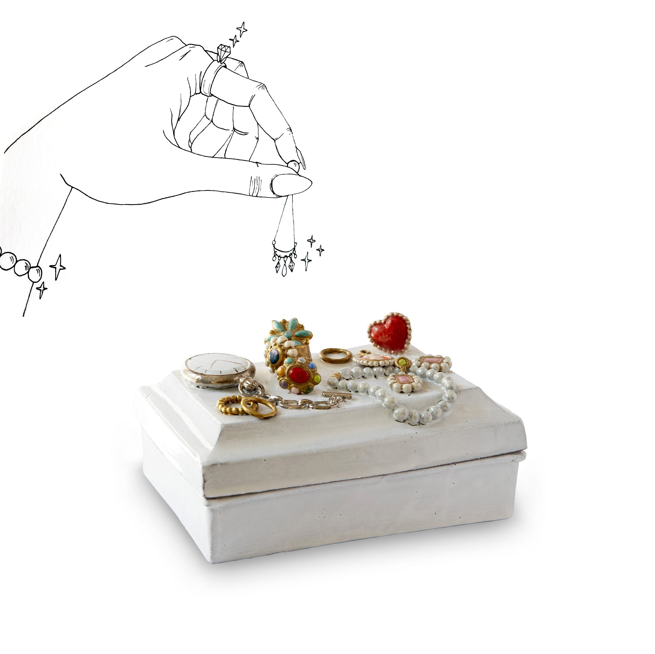 Serena Jewelry Box by Astier de Villatte, 20cm