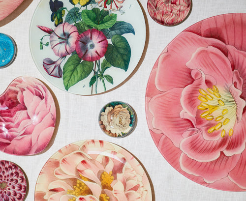 John Derian 'Pink Crested Poppy' Platter, 23 x 35cm