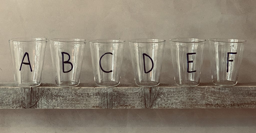 Handblown Glass Letter Tumbler