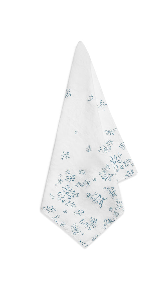 Bernadette's Falling Flower Linen Napkin in Light Blue, 50x50cm