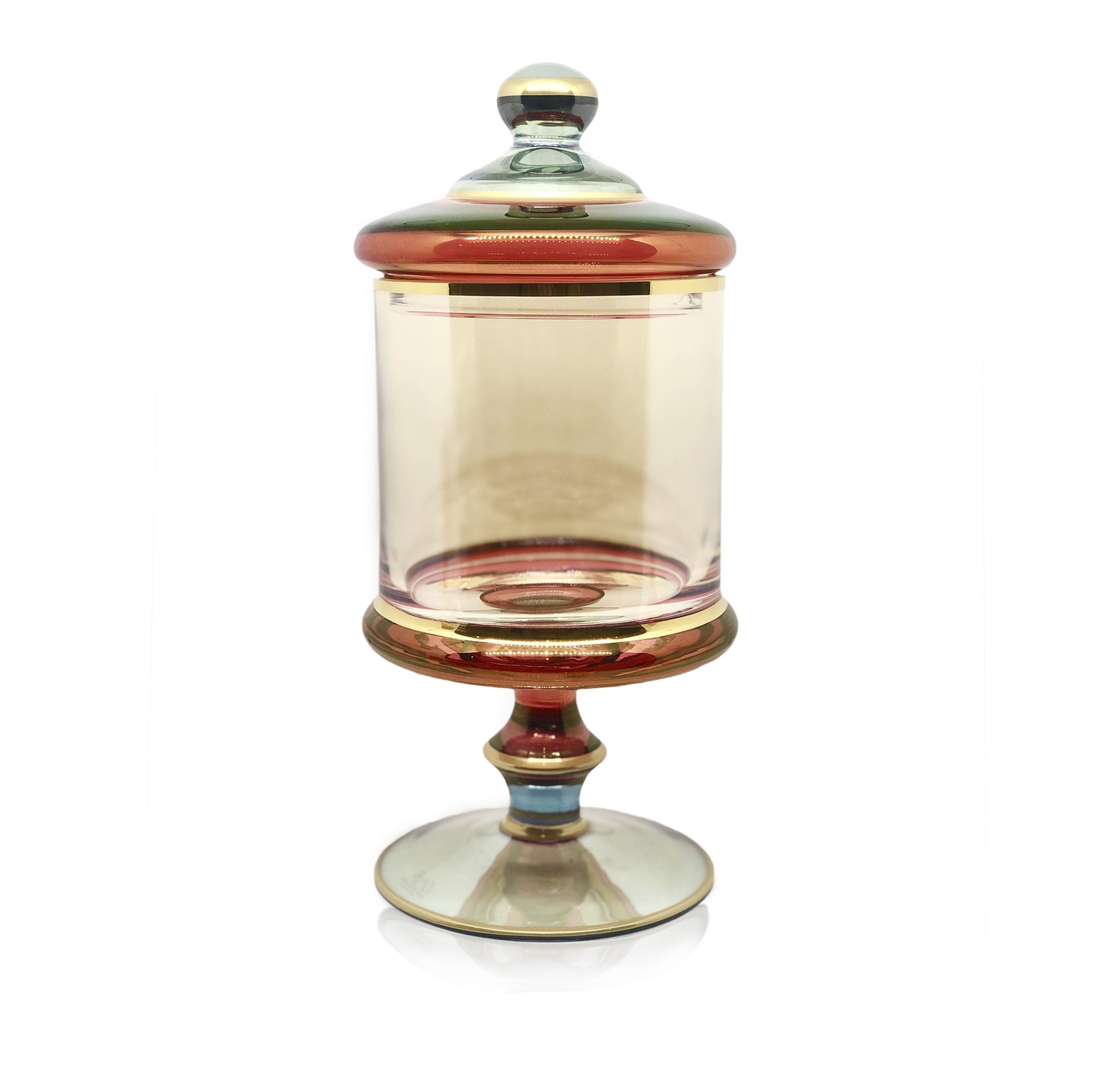 Handblown Italian Glass Box on Stand, Medium, 25cm