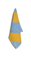 Stripe Linen Napkin in Mustard Yellow and Pale Blue, 50x50cm