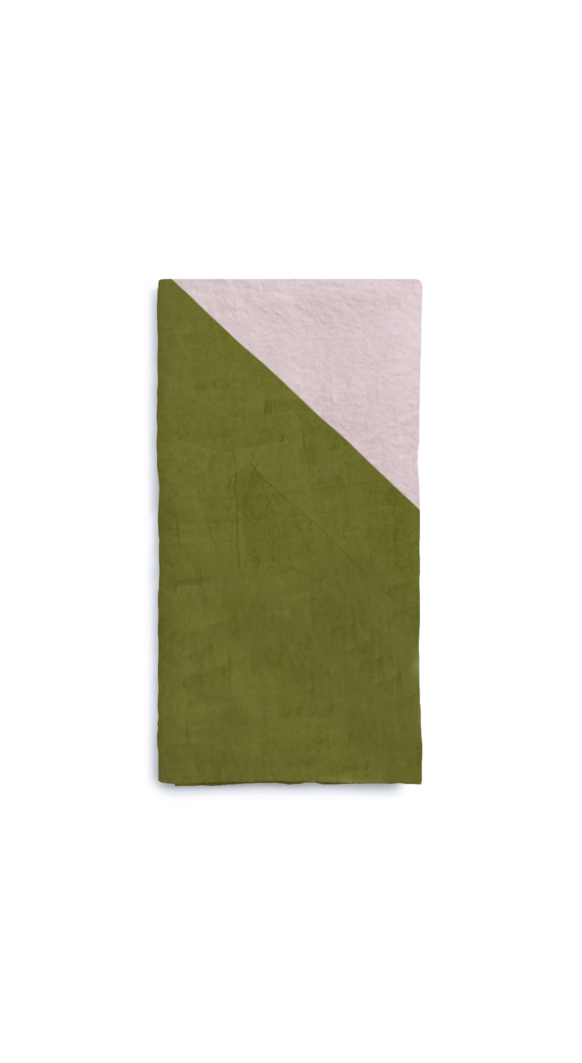 Stripe Linen Napkin in Avocado Green and Pale Pink, 50x50cm