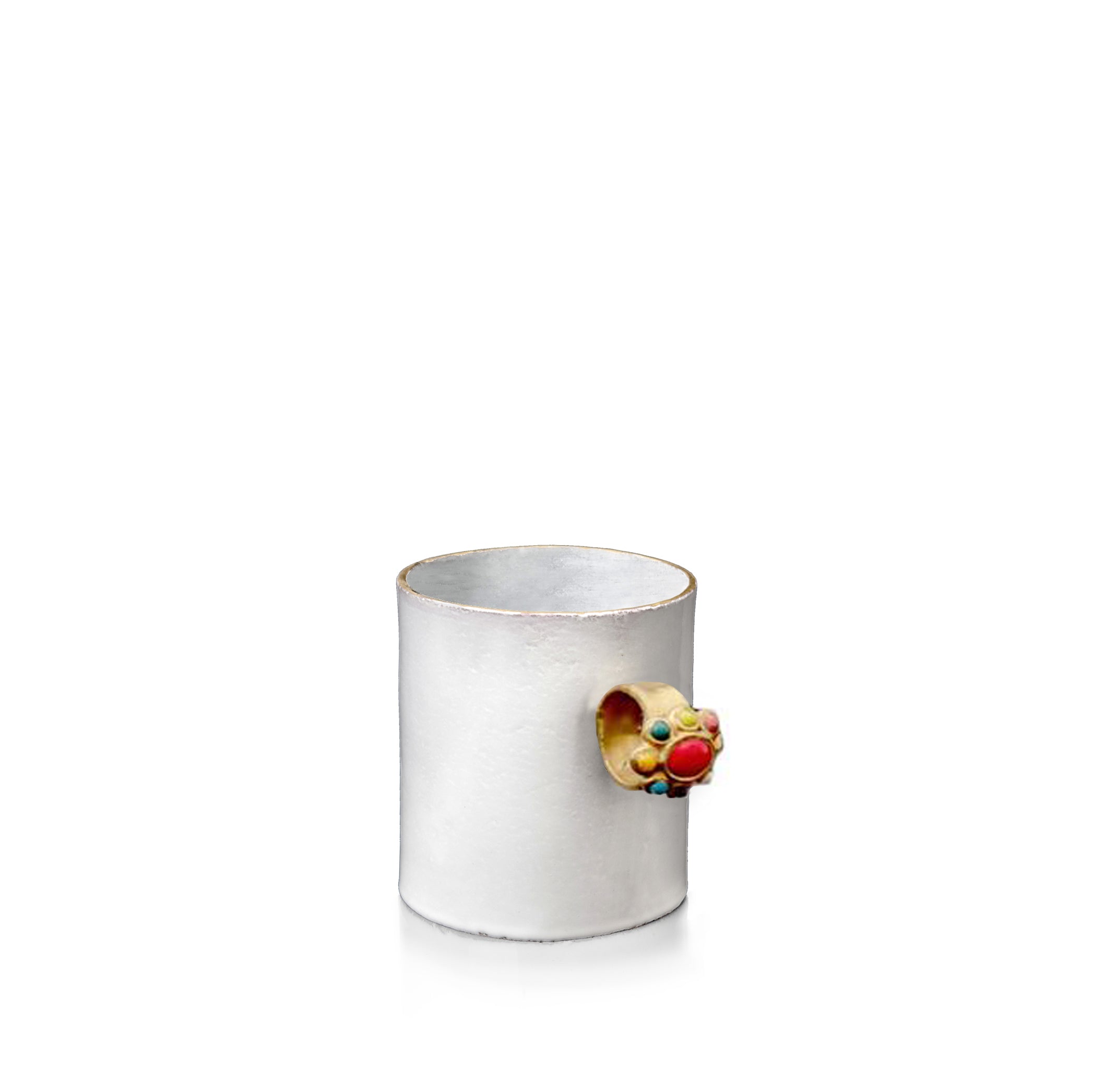 Red Multicolour Ring Mug by Astier de Villatte, 10.5cm
