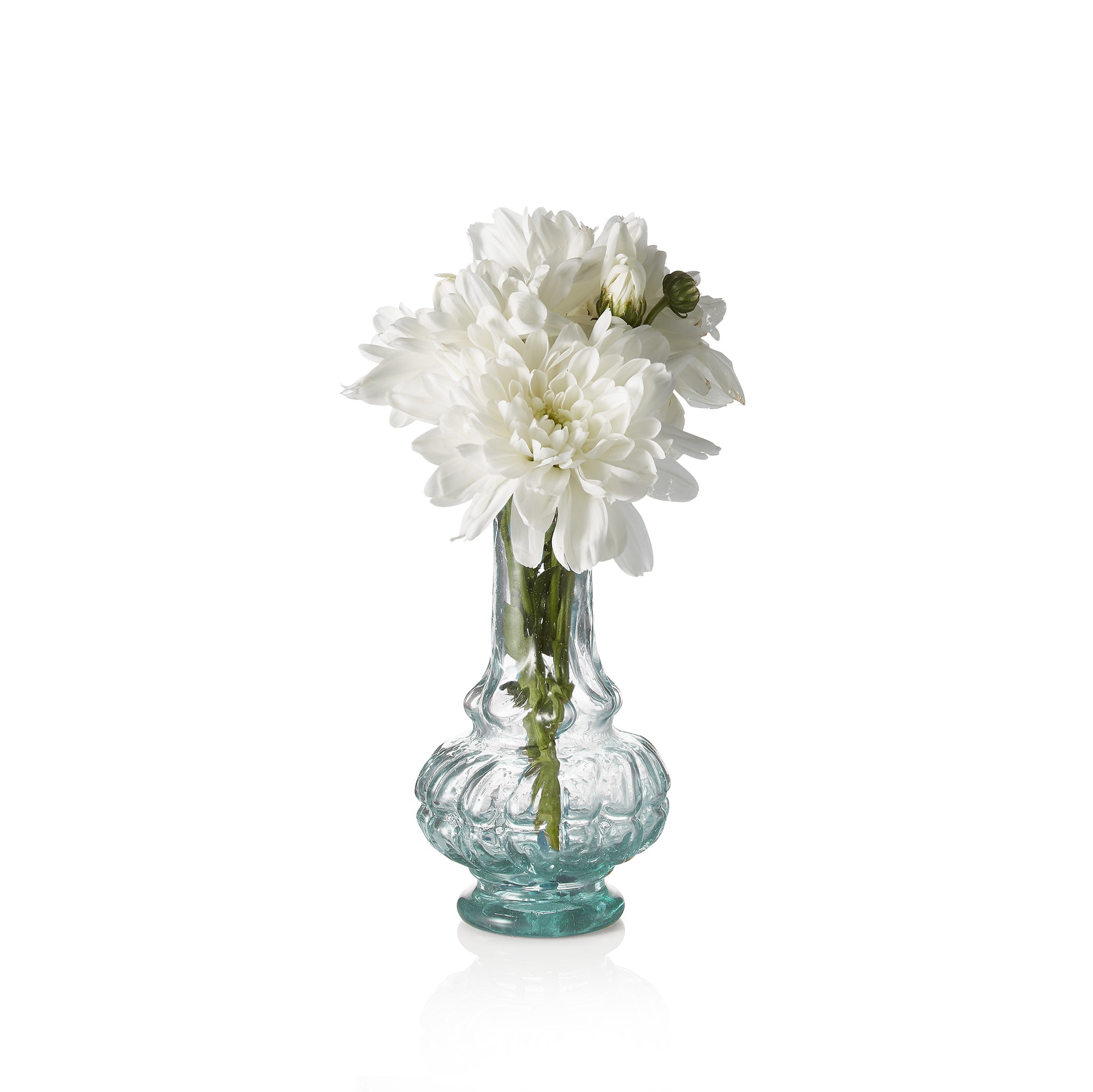 Handblown Glass Oblique Bud Vase in Light Blue, 14cm