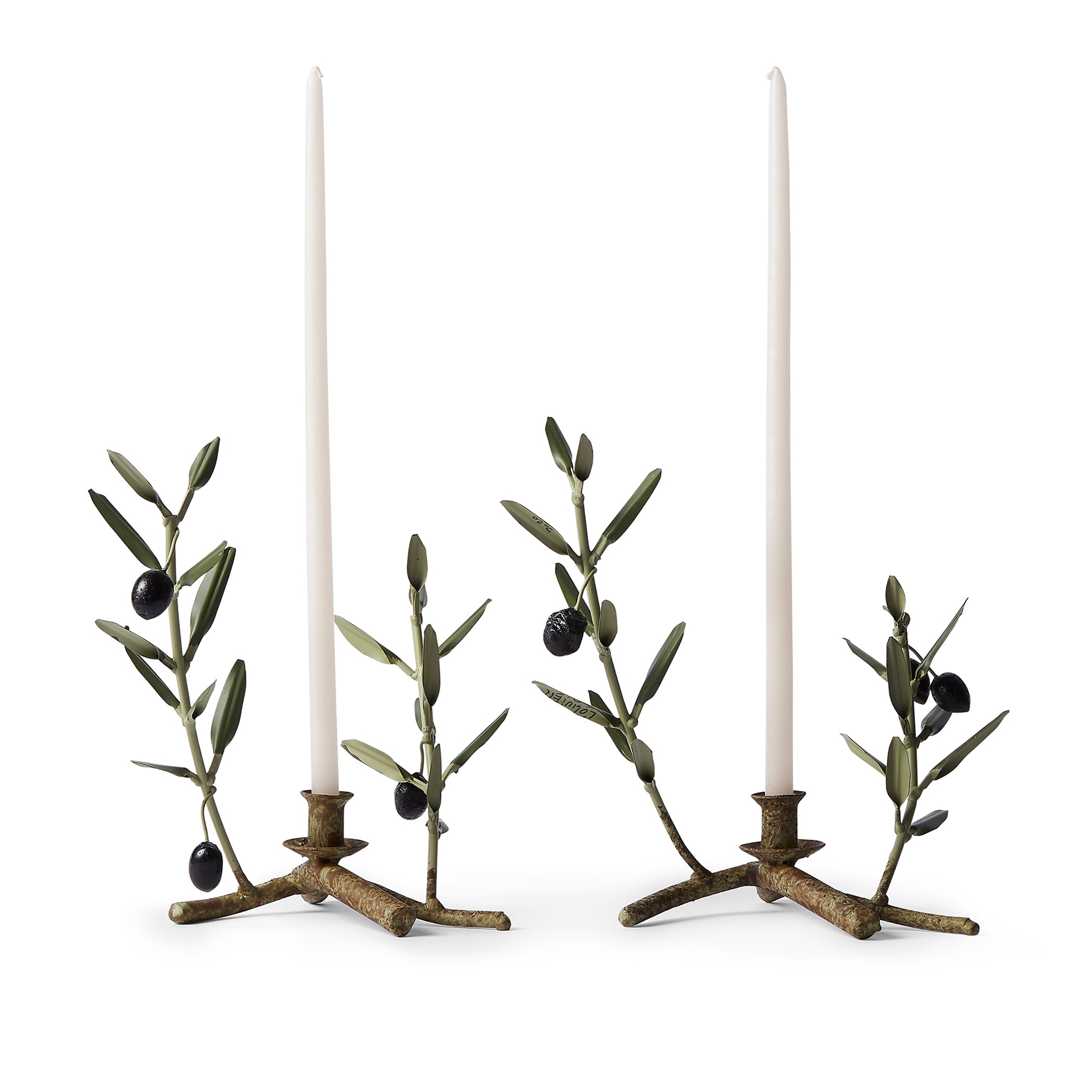 Olive Branch Tapered Candle Holder