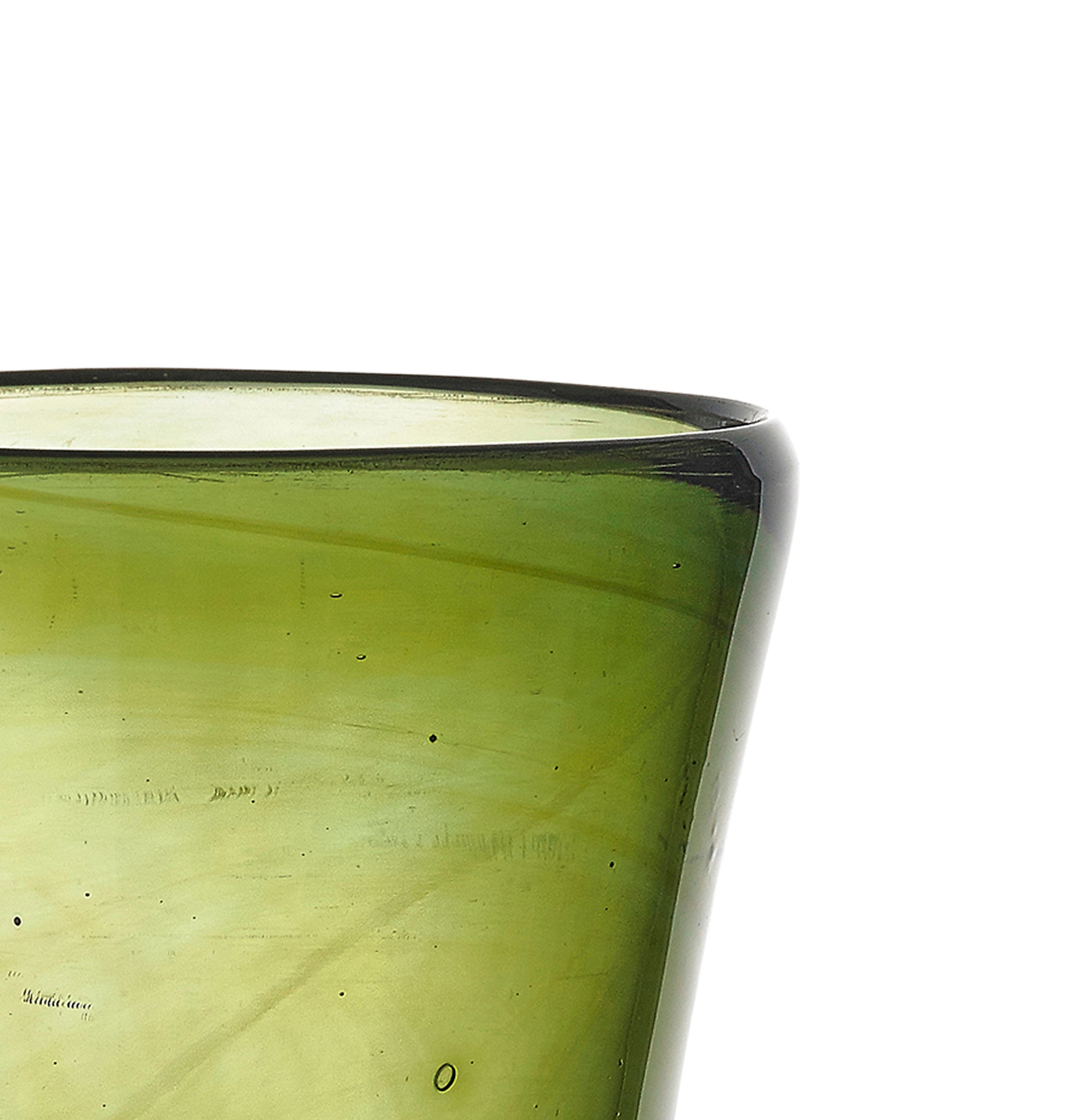 Handblown Glass Votive in Olive Green, 40ml