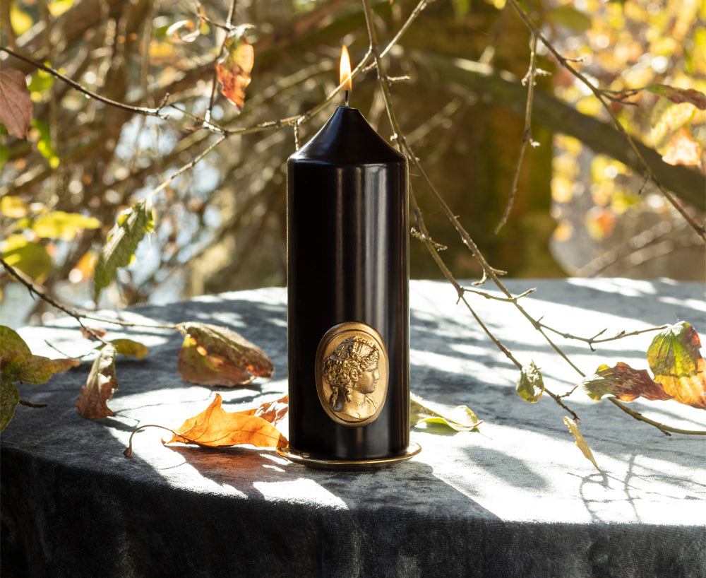 Classic Base for Pillar Candles in Gold Brass, 11cm by Trudon