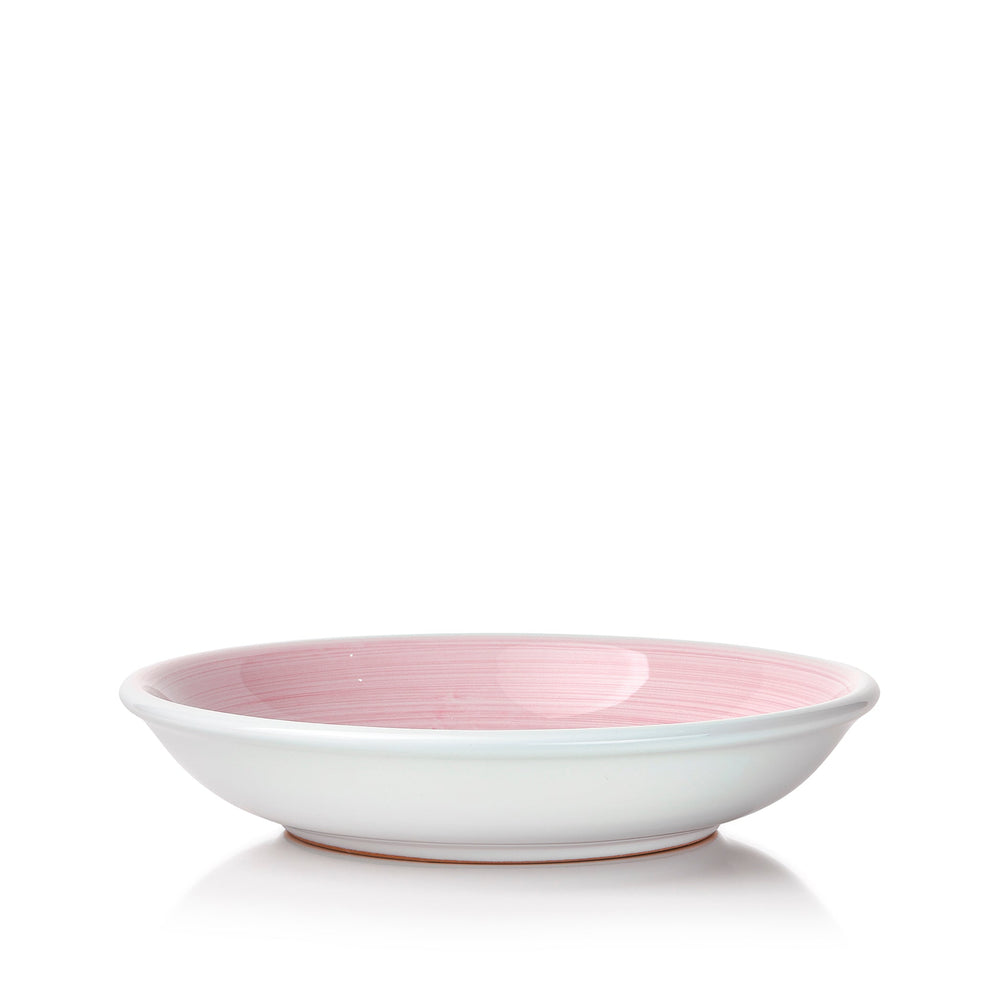 S&B 'Brushed' Ceramic Pasta Bowl in Pastel Pink, 22cm