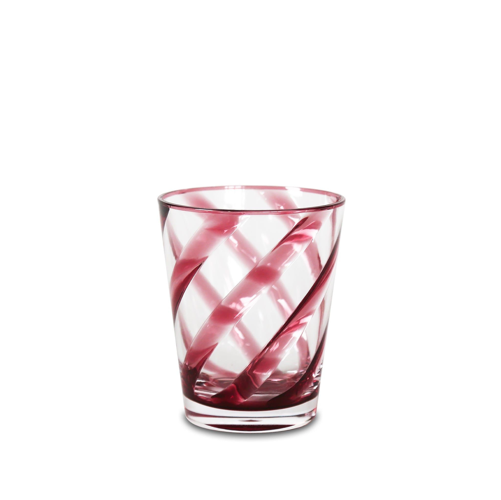 Recyclable Plastic Tumbler in Cherry with Clear Spiral