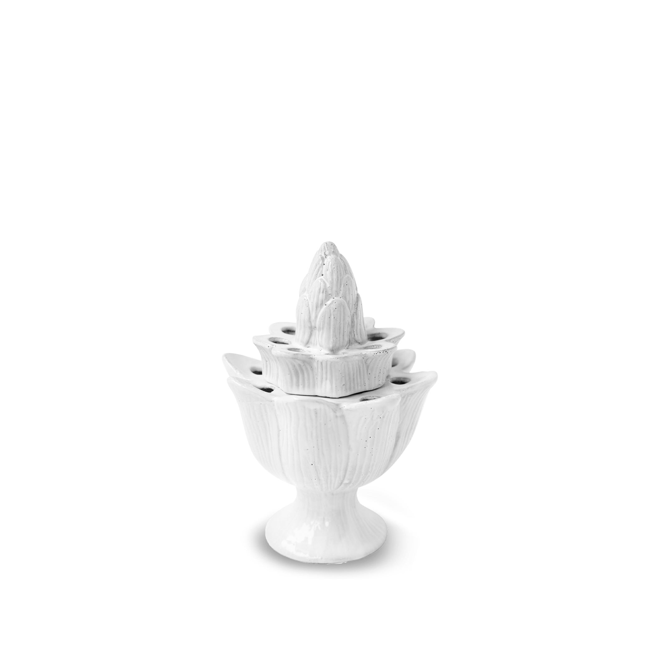 White Ceramic Pique Flower Holder by Astier de Villatte, 17cm