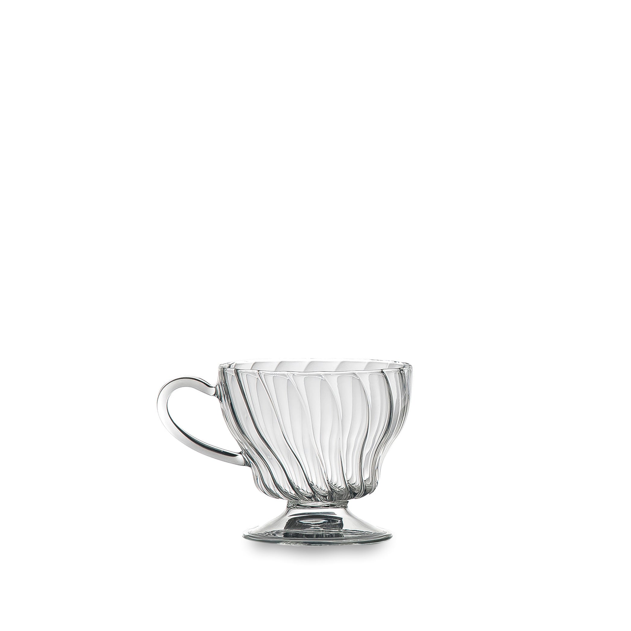 Clear Wide Glass Teacup, 9cm