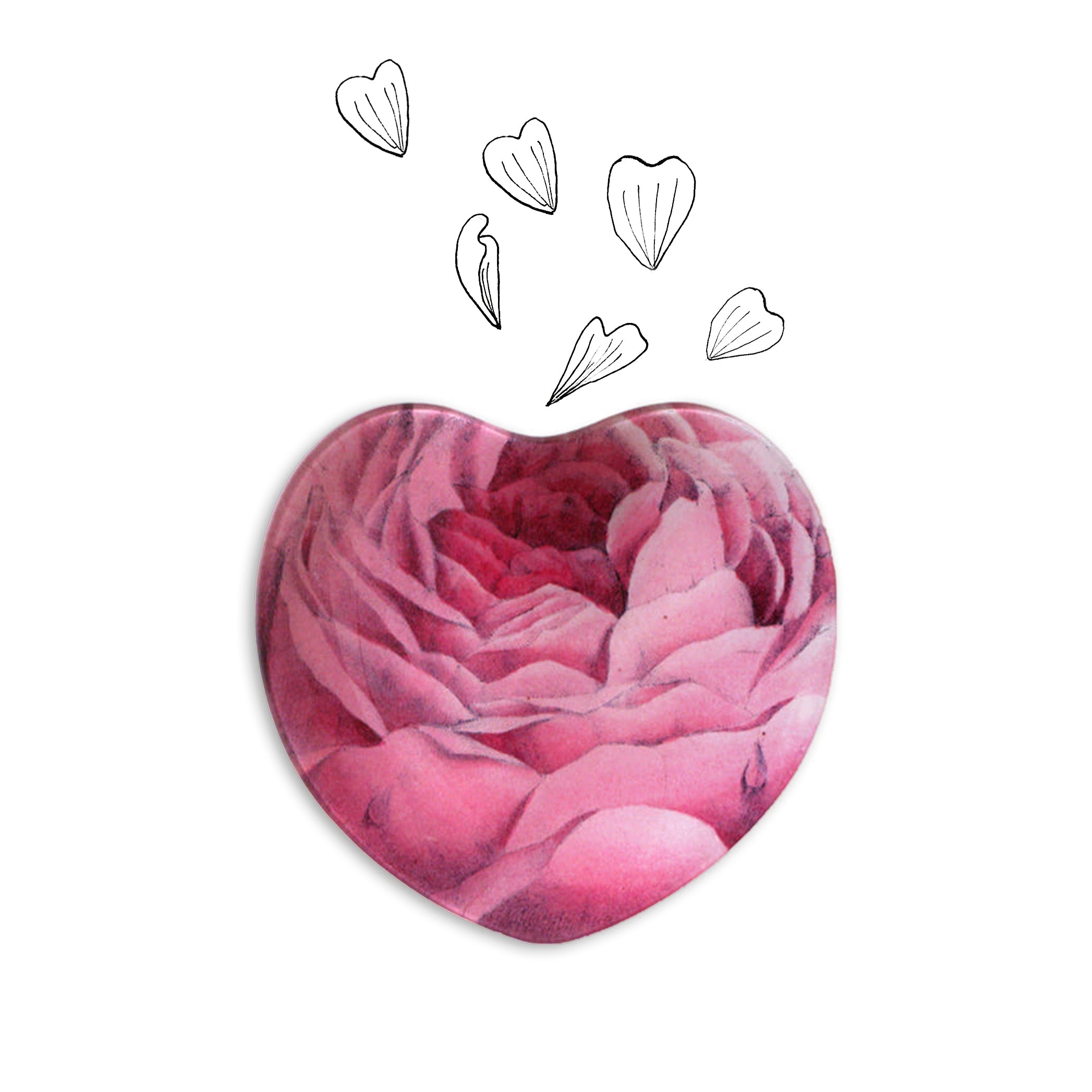 John Derian Rose (Pink) Heart Dish, 20cm