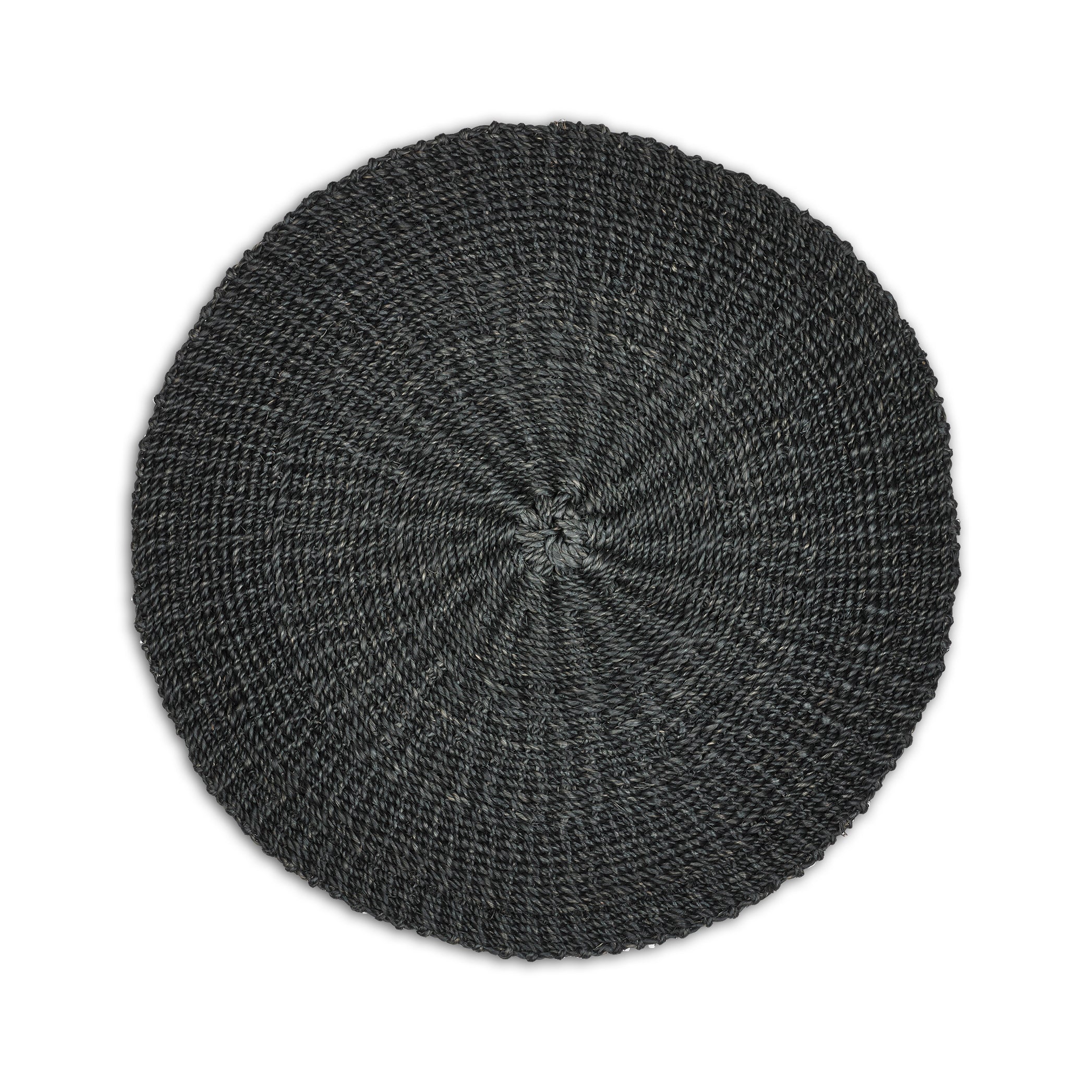 Abaca Woven Round Placemat in Black