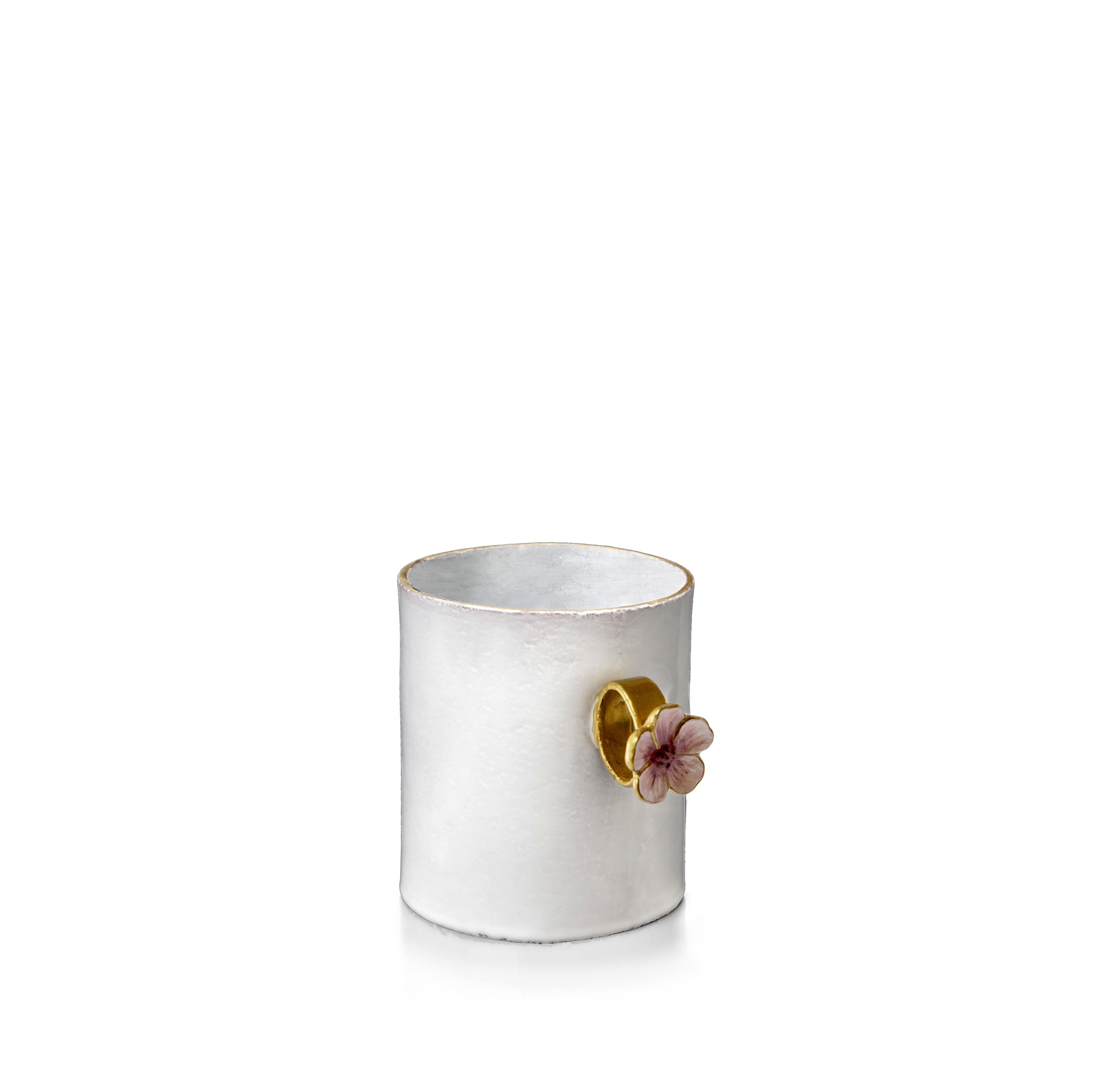 Serena Pink Flower Ring Mug by Astier de Villatte, 10.5cm