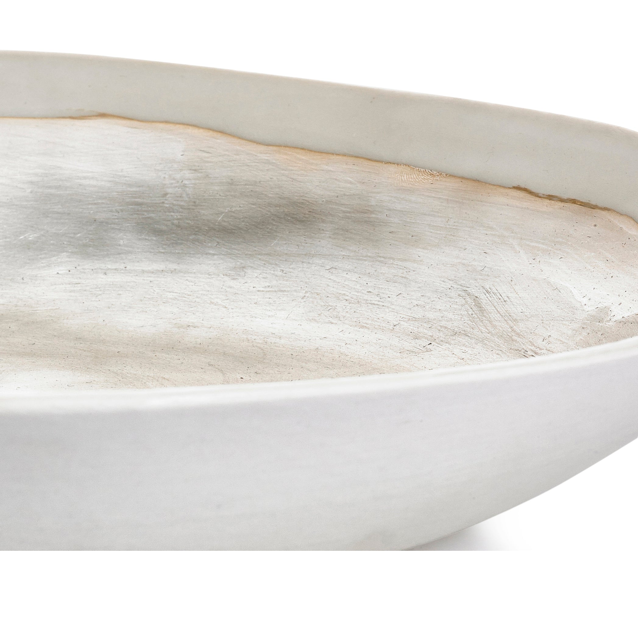 Large Ceramic Bowl in Silver, 30cm