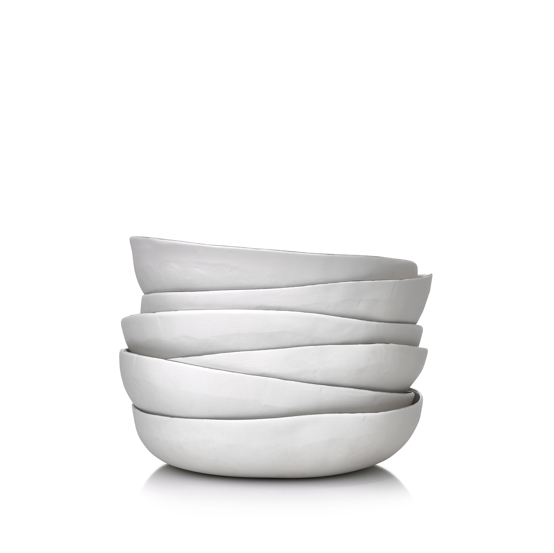 Summerill & Bishop Handmade 23cm Porcelain Soup Bowl with Silver Rim