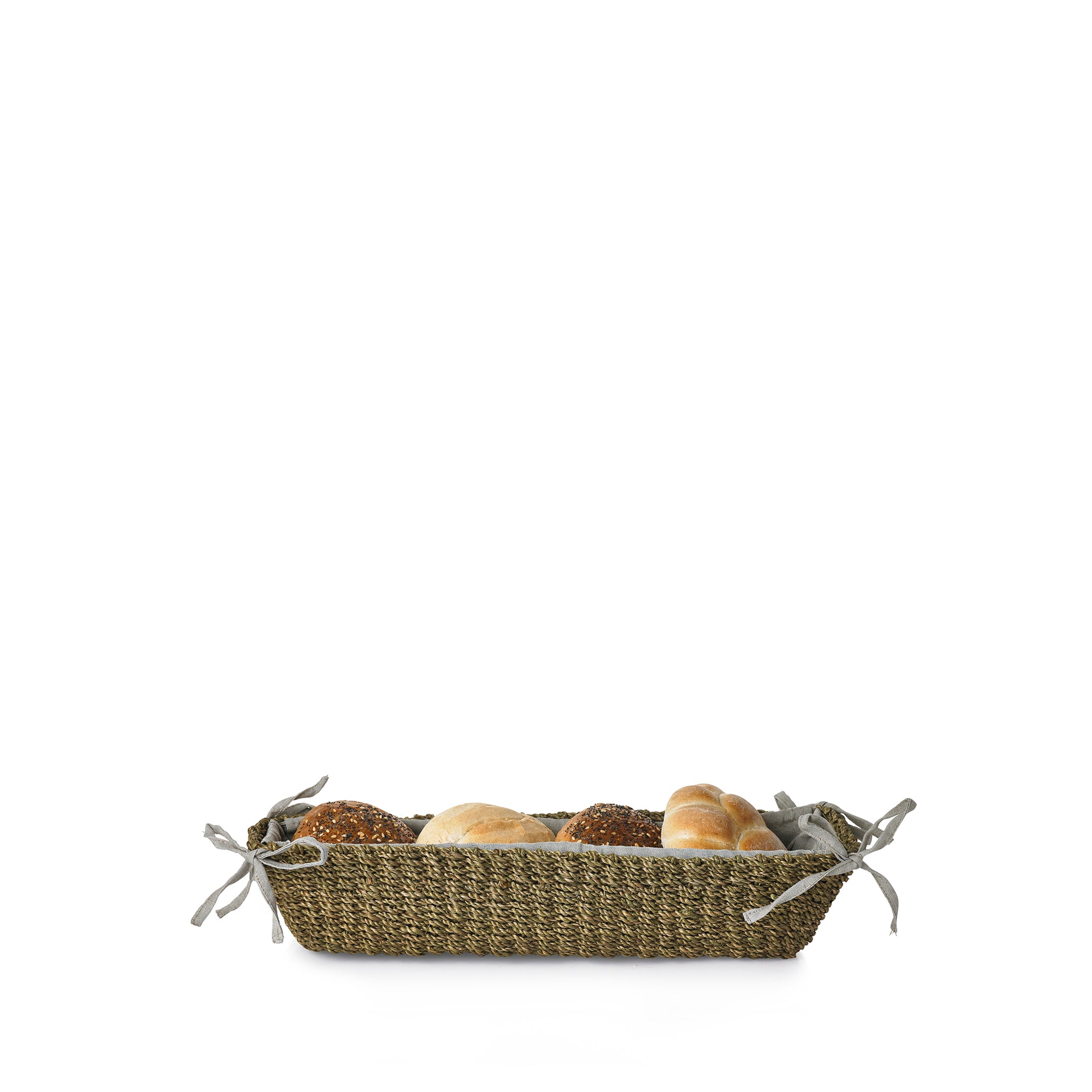 Abaca Woven Bread Basket in Sage