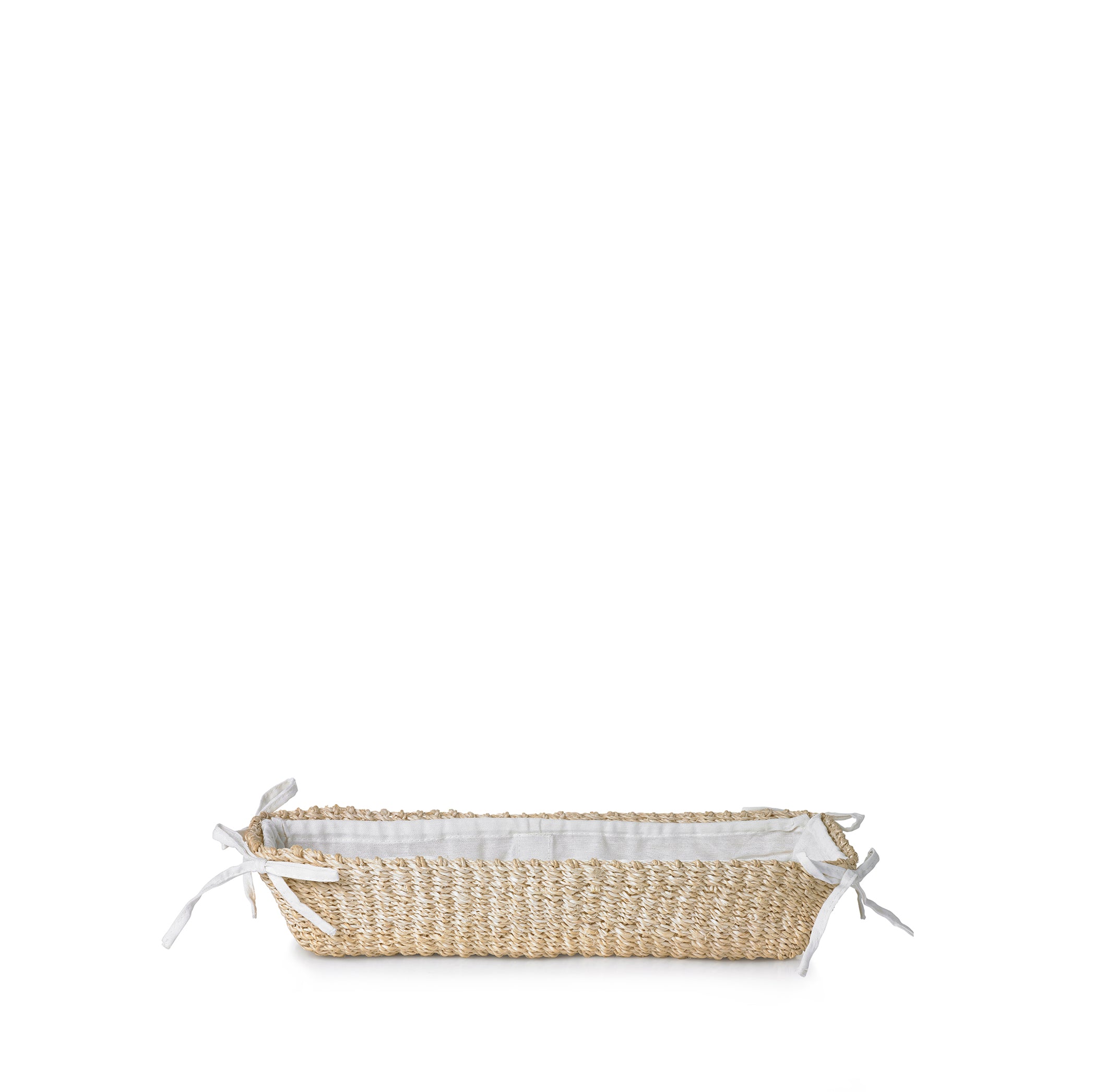 Abaca Woven Bread Basket in Cream