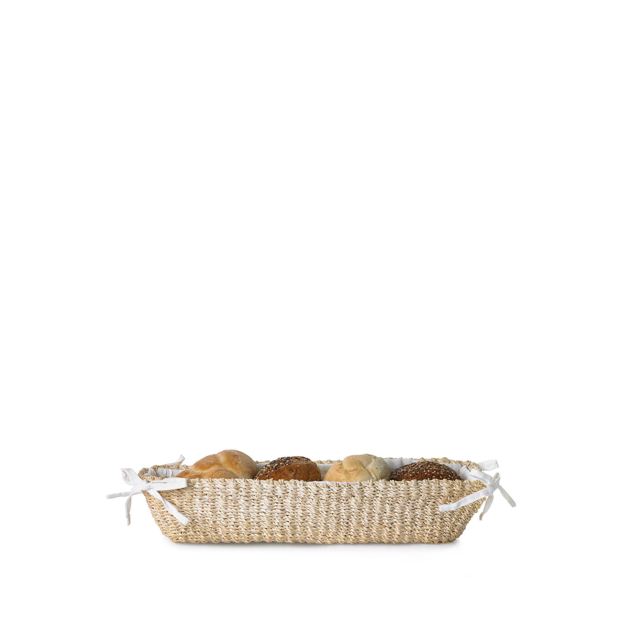 Abaca Woven Bread Basket in Cream