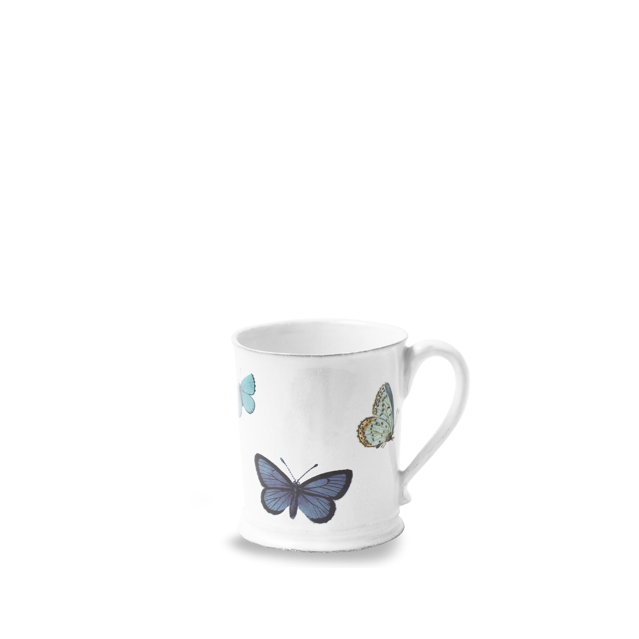 Small Adonis Blue Butterfly Mug by Astier de Villatte, 11 cm