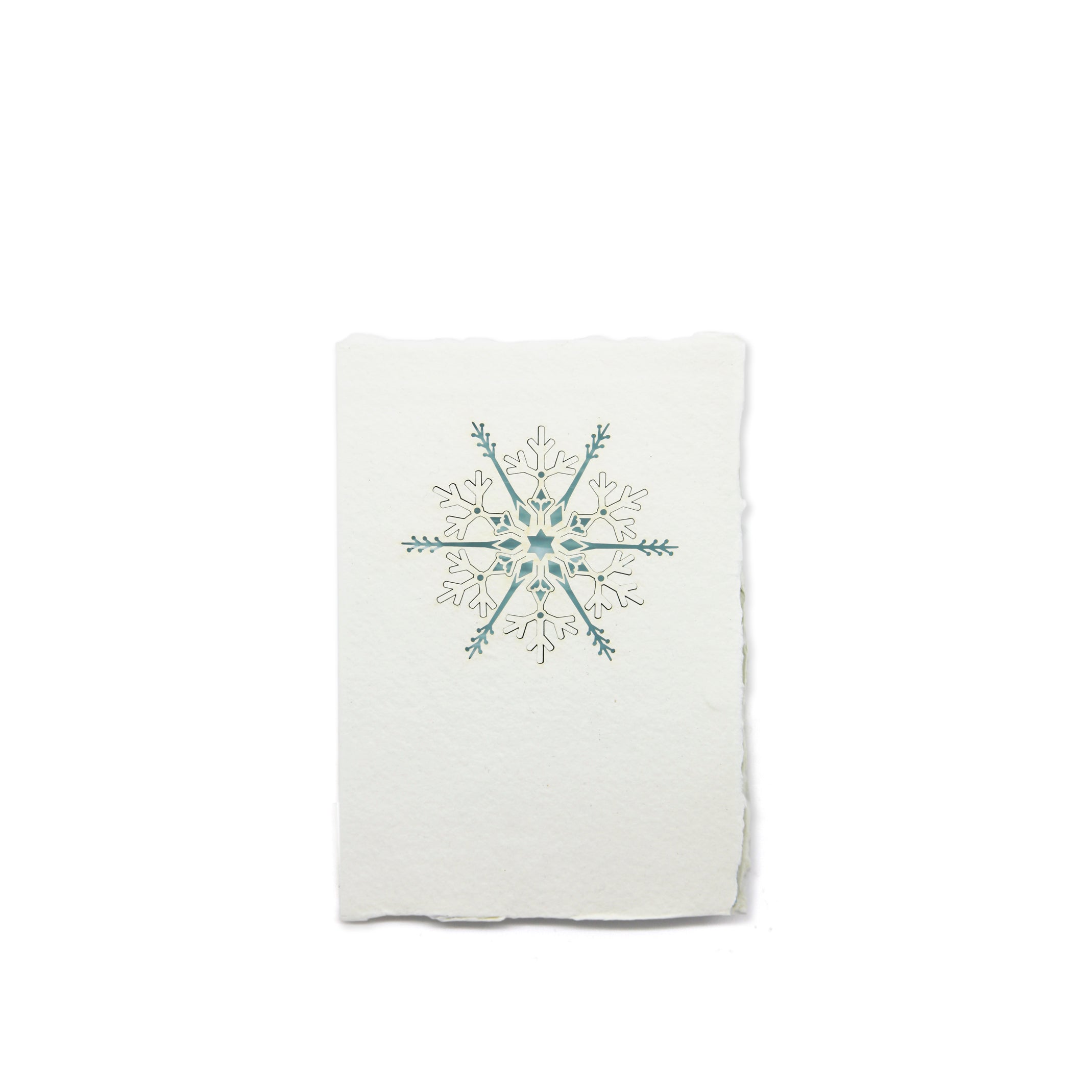 Handmade Paper Greeting Card with Snowflake, 15cm x 10cm