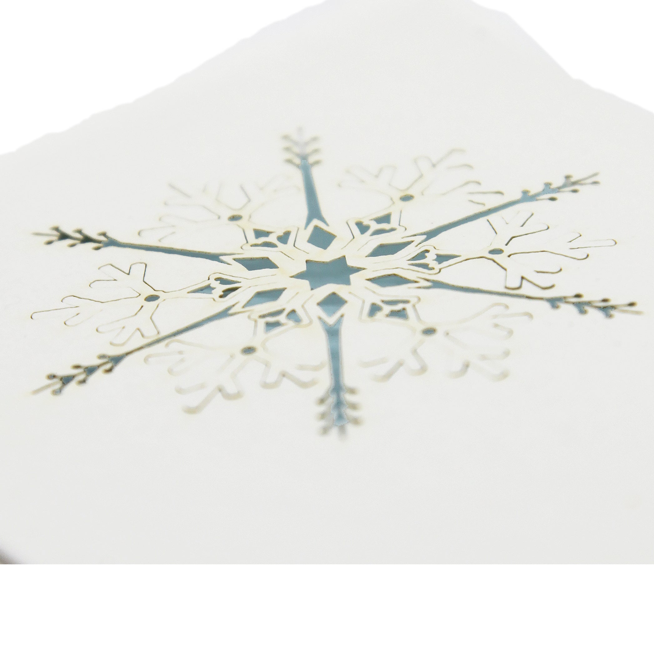 Handmade Paper Greeting Card with Snowflake, 15cm x 10cm