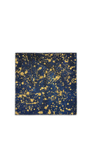 Splatter Linen Napkin in Midnight Blue with Gold, 50x50cm
