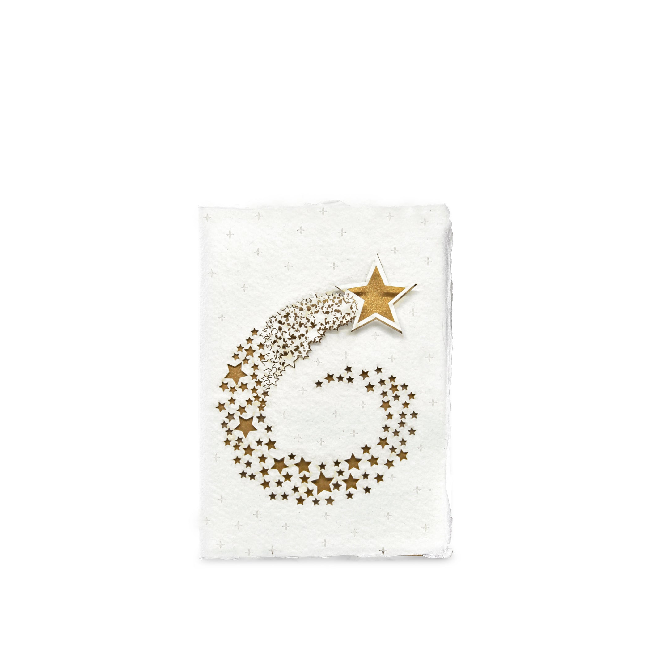 Handmade Paper Greeting Card with Falling Star, 15cm x 10cm