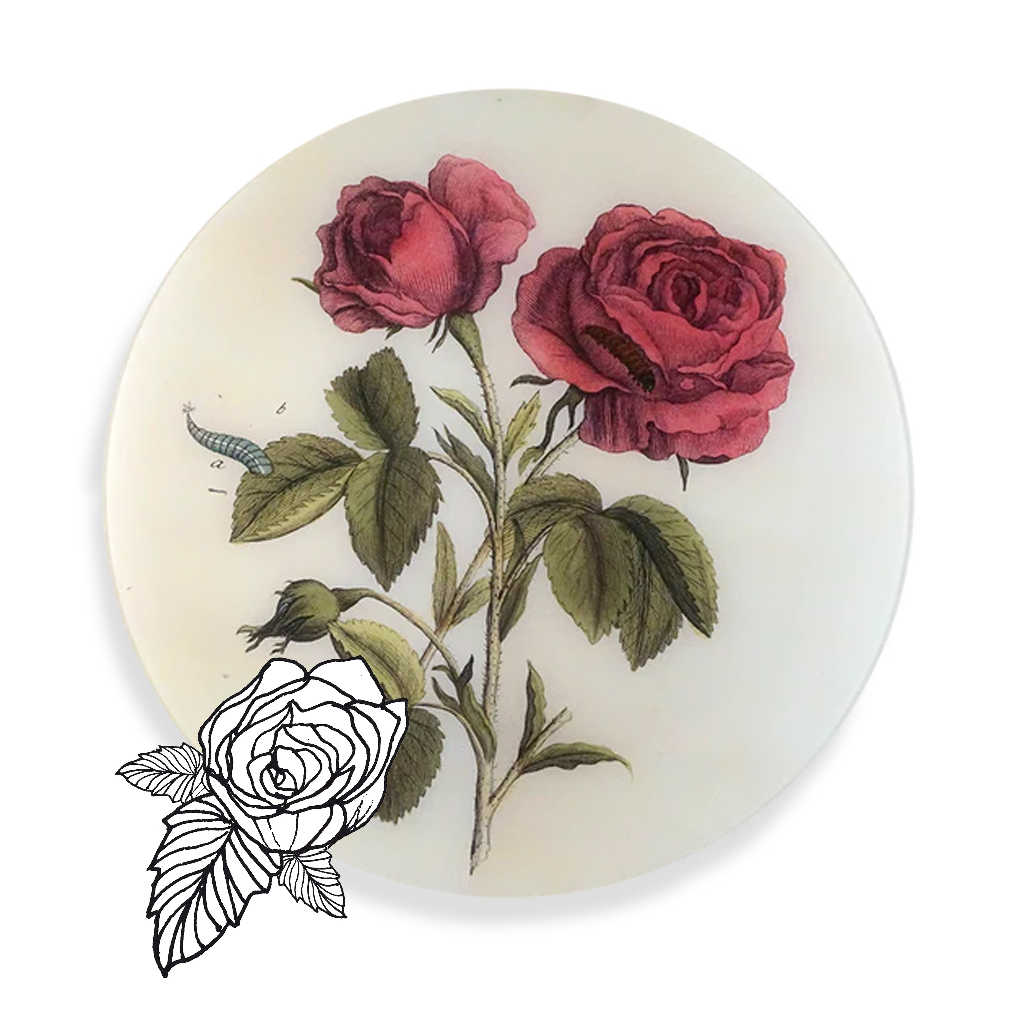 John Derian 'Stemmed Rose' Round Platter, 40.5cm