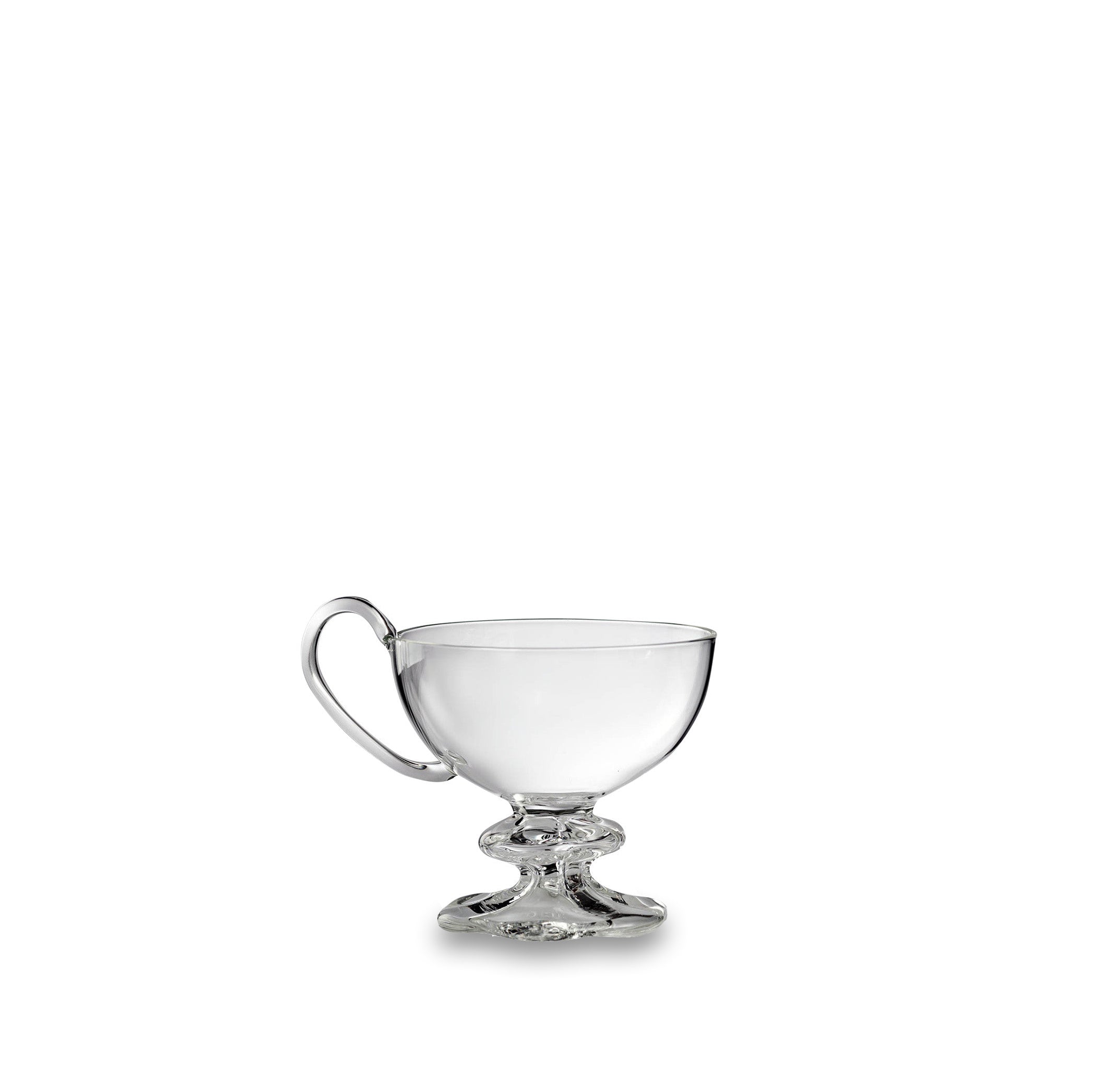 Clear Handblown Glass Low Teacup, 9cm