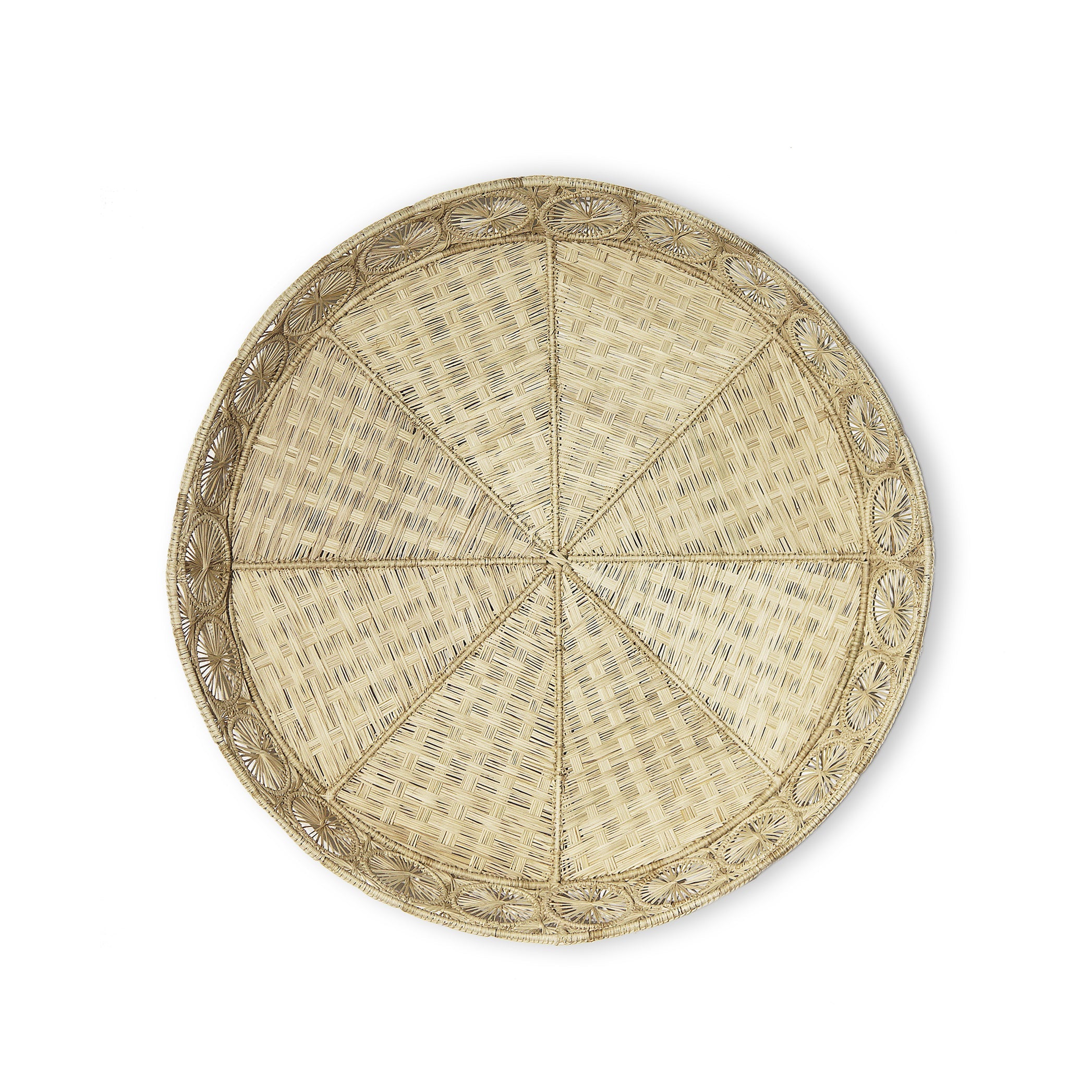 Handwoven Round Tray in Natural, 50cm