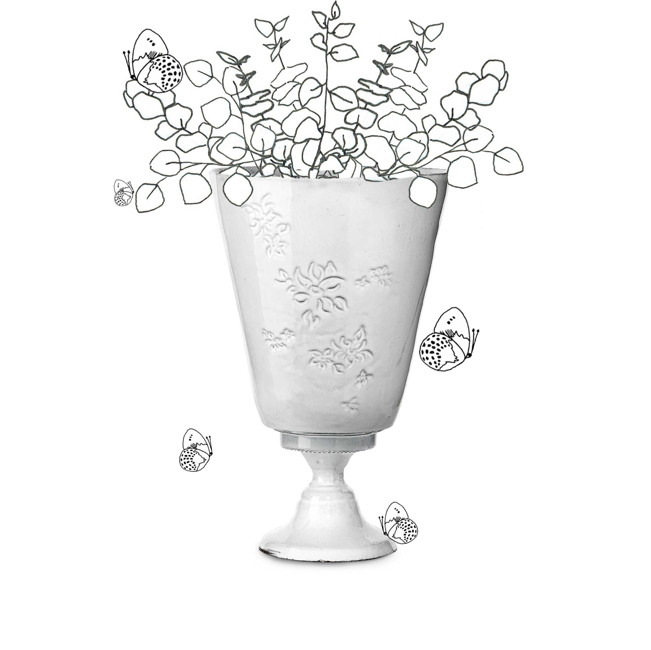 Astier de Villatte x Summerill & Bishop Vase with Falling Flower, 31cm