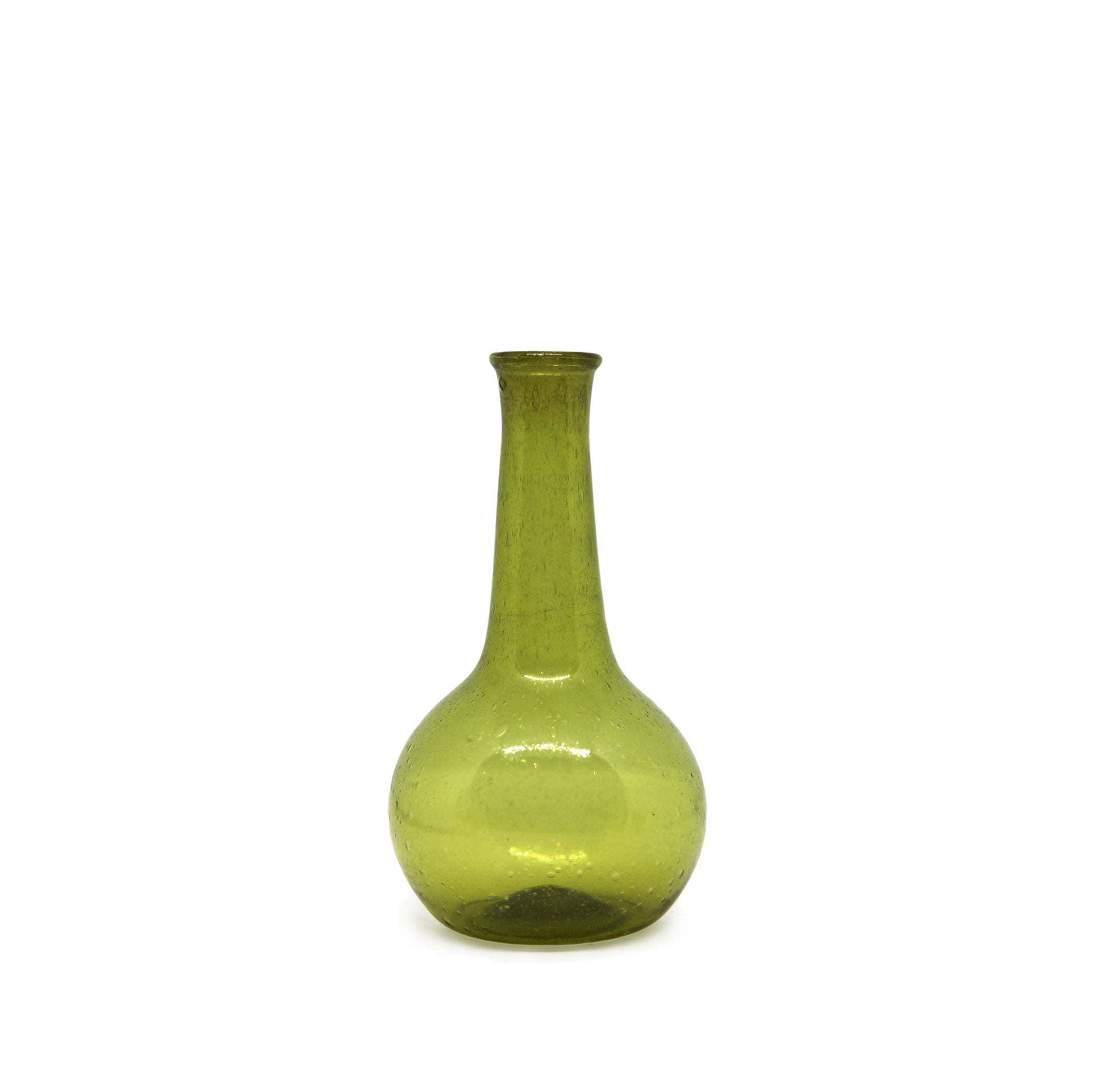 Recycled Glass Pharmacy Vase in Green, 12cm