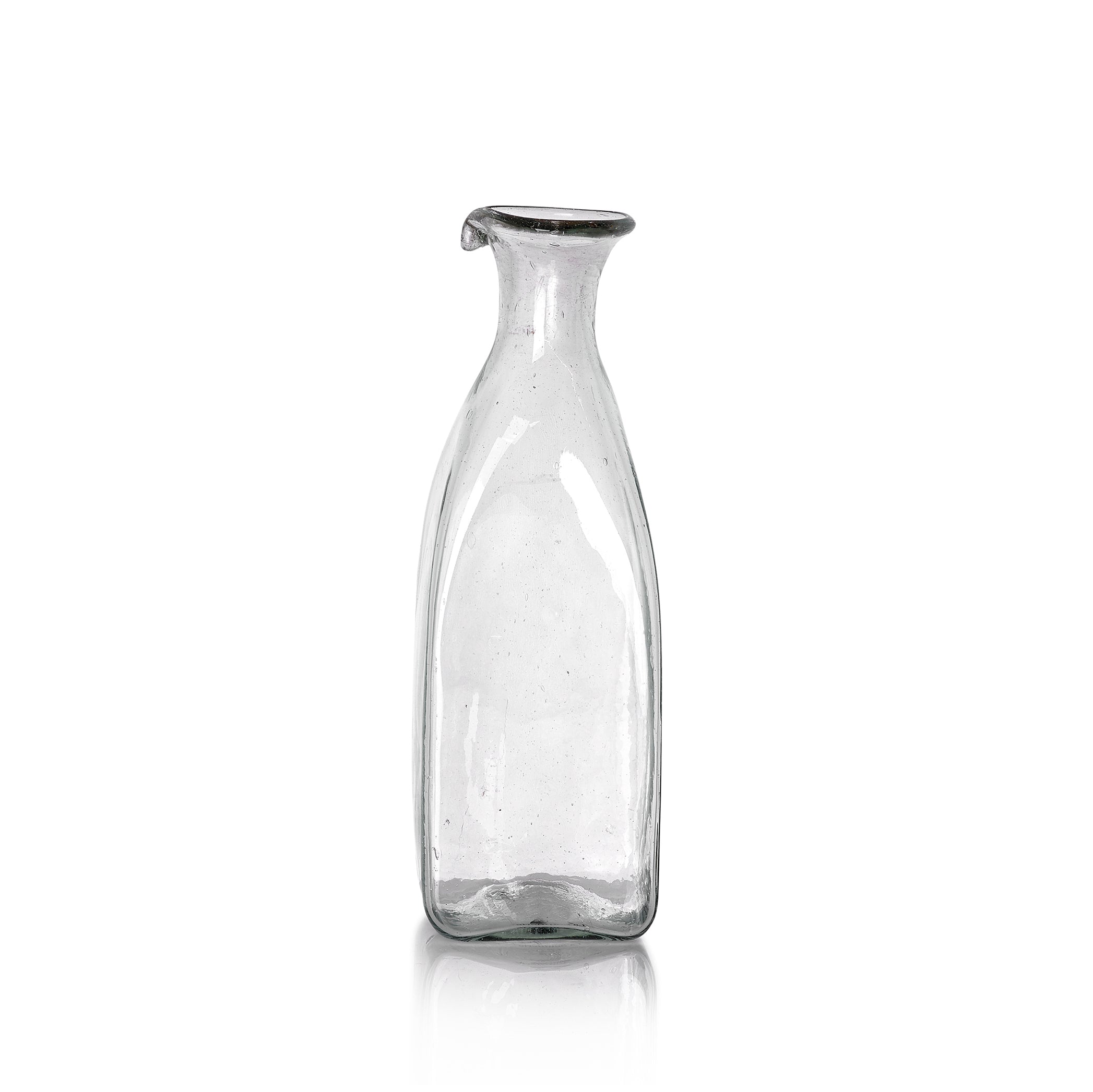 Handblown Glass Water Carafe with Spout, 24cm