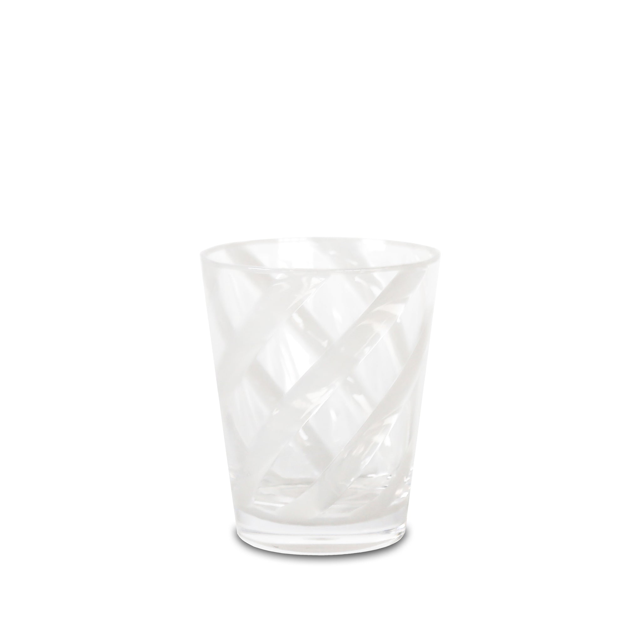 Recyclable Plastic Tumbler in White with Clear Spiral