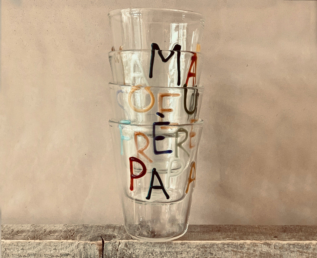 Handblown Glass Letter Tumbler
